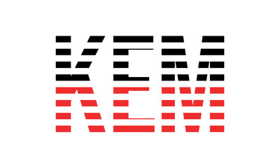 KEM three initial letter iconic line negative space minimal logo design vector template. monogram, abstract, wordmark, business, typography, minimalist, brand, company, flat, modern, unique, simple