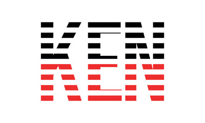 KEN three initial letter iconic line negative space minimal logo design vector template. monogram, abstract, wordmark, business, typography, minimalist, brand, company, flat, modern, unique, simple