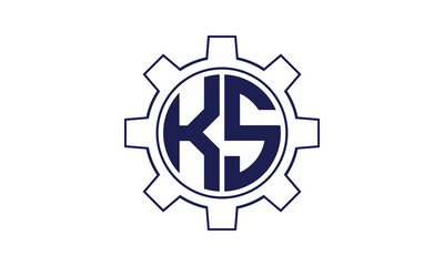 KS initial letter mechanical circle logo design vector template. industrial, engineering, servicing, word mark, letter mark, monogram, construction, business, company, corporate, commercial, geometric