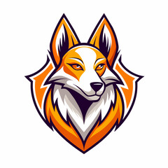 fox head logo isolated on white