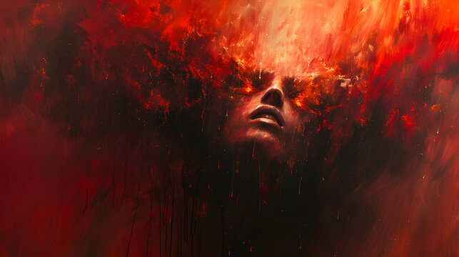 abstract red hell art
