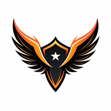 Premium style abstract wings logo symbol. 