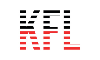 KFL three initial letter iconic line negative space minimal logo design vector template. monogram, abstract, wordmark, business, typography, minimalist, brand, company, flat, modern, unique, simple