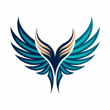 Premium style abstract wings logo symbol. 