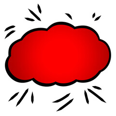 speech bubble with colour illustration element red