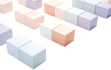 Group of Colored Boxes on White or PNG Transparent Background.