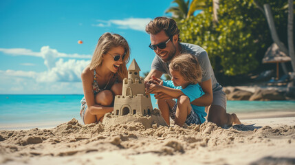 Family Fun Creating a Sandcastle Masterpiece