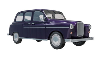 Iconic Classic British Cab on White Background 3d illustration