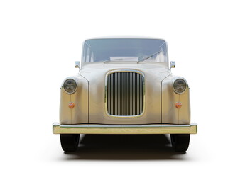 Iconic Classic British Cab on White Background 3d illustration - obrazy, fototapety, plakaty