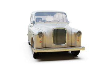 Iconic Classic British Cab on White Background 3d illustration