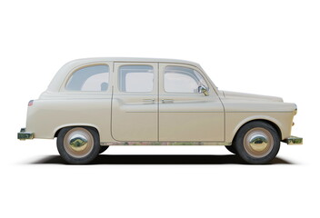 Iconic Classic British Cab on White Background 3d illustration