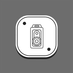 Camera icon line in flat. Stock vector.