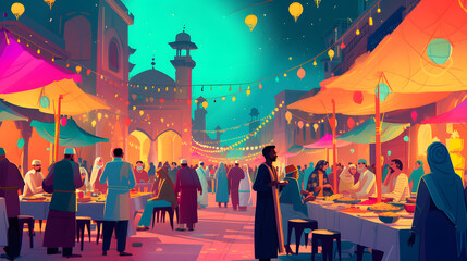enchanted evening bazaar, ramadhan atmosphere