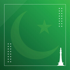 pakistan national day poster template - obrazy, fototapety, plakaty
