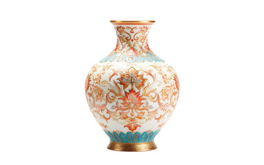 Classic Beauty Chinese Vase on White or PNG Transparent Background.