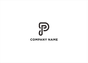 modern letter P logo business vector design template with simple