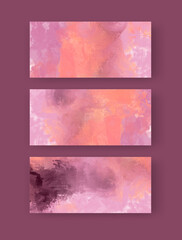 Vector banner abstract paints shapes collection isolated on color background.