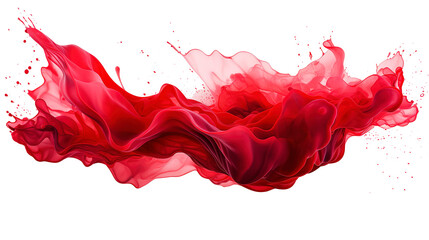 red splash paint stain on transparent background