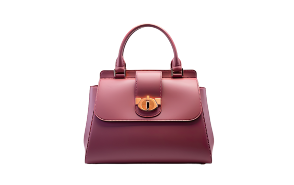 Fashion Design Handbag on White or PNG Transparent Background.