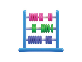 abacus vector icon for education and math concept 3d render