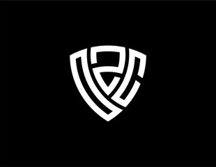 OZC creative letter shield logo design vector icon illustration	