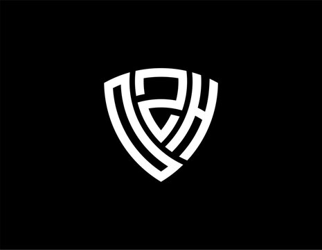 OZH creative letter shield logo design vector icon illustration	