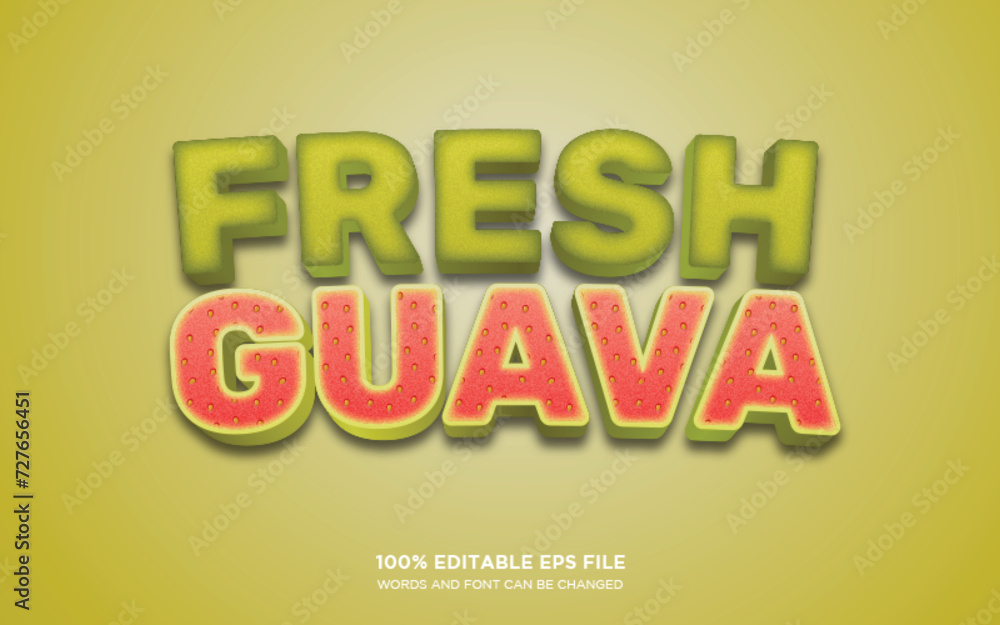 Poster guava 3d editable text style effect