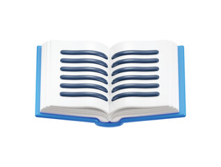 3d reading book icon concept of education icon illustration