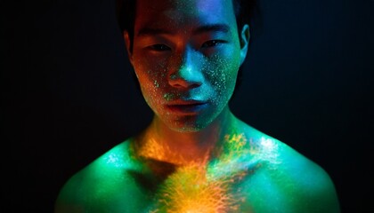 Man with Green Paint