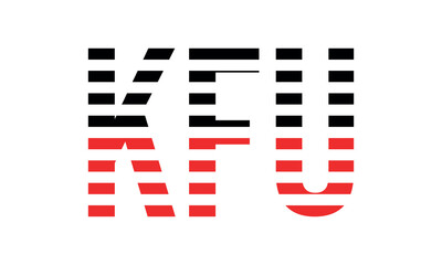 KFU three initial letter iconic line negative space minimal logo design vector template. monogram, abstract, wordmark, business, typography, minimalist, brand, company, flat, modern, unique, simple