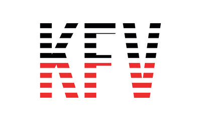 KFV three initial letter iconic line negative space minimal logo design vector template. monogram, abstract, wordmark, business, typography, minimalist, brand, company, flat, modern, unique, simple