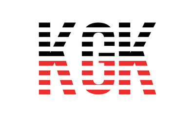 KGK three initial letter iconic line negative space minimal logo design vector template. monogram, abstract, wordmark, business, typography, minimalist, brand, company, flat, modern, unique, simple