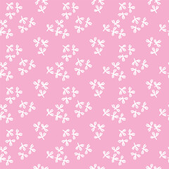 Japanese Pink Pretty Leaf Vector Seamless Pattern