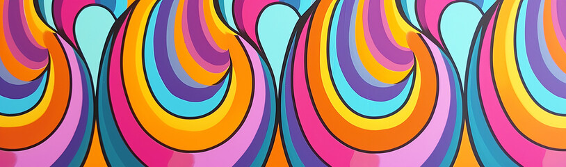 Obraz premium Psychedelic background in the style of the 60s and 70s. AI generative.