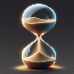 sleek glass hourglass on gradient background