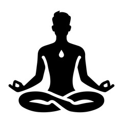 Man Doing yoga icon black color, clipart, symbol, silhouette