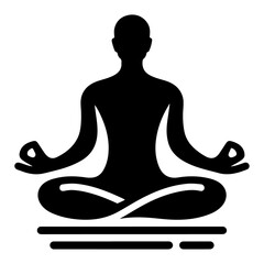 Man Doing yoga icon black color, clipart, symbol, silhouette