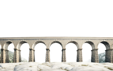 Breathtaking Stone Viaducts on White or PNG Transparent Background.