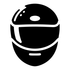 motorcycle helmet icon, black color vector silhouette, white background