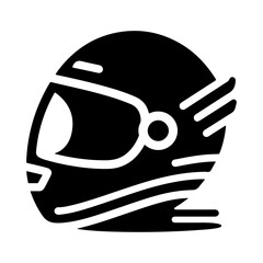 motorcycle helmet icon, black color vector silhouette, white background