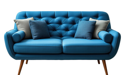 blue sofa  isolated on transparent background