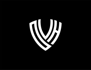 OVH creative letter shield logo design vector icon illustration	