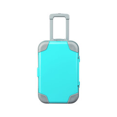 Blue suitcase. Isolated on a white background. Trips. Design object.