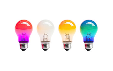 Smart LED Light Bulbs with Adjustable Colors on White or PNG Transparent Background.