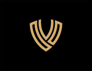 OVO creative letter shield logo design vector icon illustration	