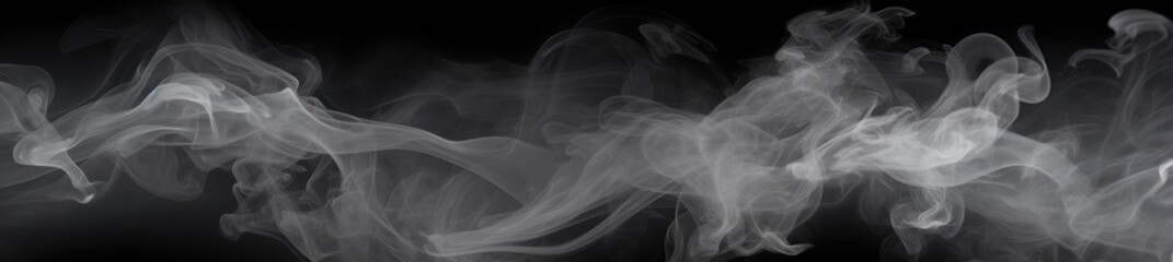 A black and white photo capturing smoke billowing against a black background.