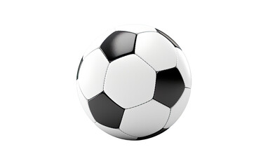 Fototapeta premium Classic black and white soccer ball PNG, football sports equipment icon, realistic match ball graphic for design isolated on Transparent Background