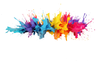the Art of Splashing Paint on White or PNG Transparent Background.