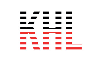 KHL three initial letter iconic line negative space minimal logo design vector template. monogram, abstract, wordmark, business, typography, minimalist, brand, company, flat, modern, unique, simple