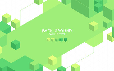 緑色のキューブの幾何学模様の背景